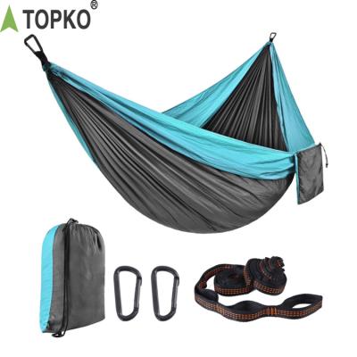 China TOPKO 2 Antifraying Tree Straps Embedded Lightweight Nylon Parachute Swing Camping Hammock for sale