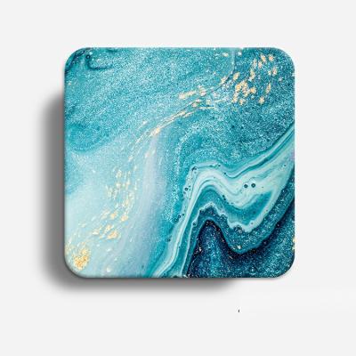 China CLASSIC blue ceramic non-slip fashion wine drink coaster texture hot sales for sale