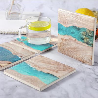 China CLASSIC Square Ceramic Water Absorbent Heat Resistant Coasters Sell Well, Non Slip Coasters for sale