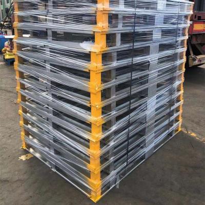 China Single Faced With 2 Way Entrance 1208mm Payload 1500KG Two Way Entrance Single Faced Steel Pallet For Manufacturing Storage for sale