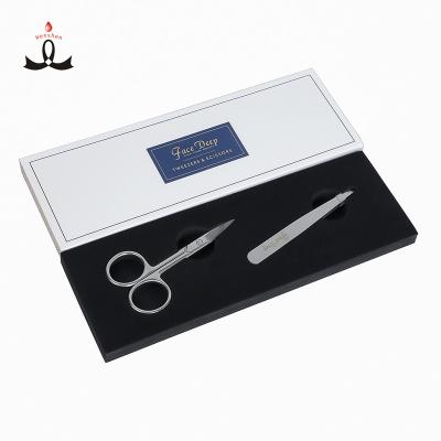 China Microblading and Permanent Makeup Silver Eyebrow Scissor Tweezers Stainless Steel Forehead Permanent Makeup Kit OEM/ODM for sale