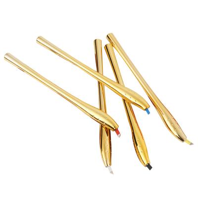 China Hot Sale Popular Permanent Pen Hand Tools Microblading Gold Luxury Disposable Manual Pens For Beginner for sale