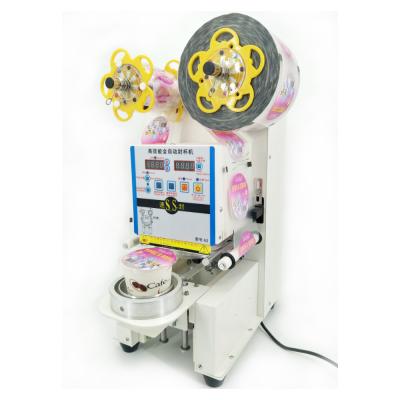 China Yes Auto Plastic Boba Cup Sealing Machine With CE Approval/Plastic Bubble Tea Cup Lids Sealer Machine for sale