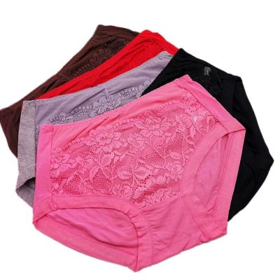 China Antibacterial Women Mesh Flower Lace Panties Ladies Panties Egenerated Transparent Fiber Panties for sale