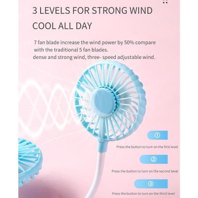 China High Quality Custom Fill Neck Cooler Hands Plastic Neck Fans Free Radio Mini Portable Fan Blow On With Led Light for sale