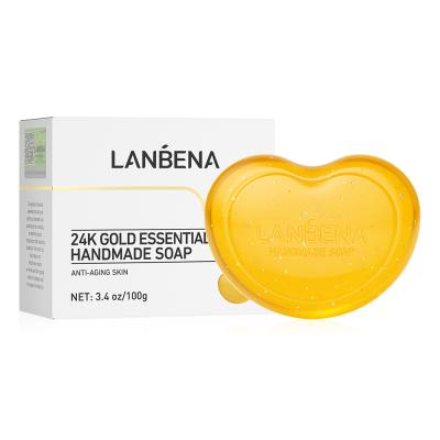 China LANBENA Natural Handmade 24k Gold Base Cleansing Soap with K1 Hyaluronic Acid for sale