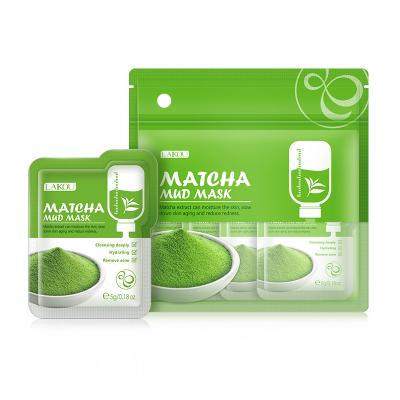 China Anti-wrinkle LAIKOU 12pcs Matcha Green Clay Mud Face Mask Skin Care Moisturizing Oil Control Natural Freshing K1 for sale