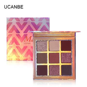 China Orange Natural Cosmetics Eyeshadow Palette 9 Colors UCANBE New Products Listed High Quality for sale