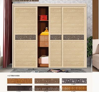 China Adjustable Modern Porcelain Bedroom Furniture 2 Door (Other) With Mirror Sliding Door Wardrobe Closet for sale