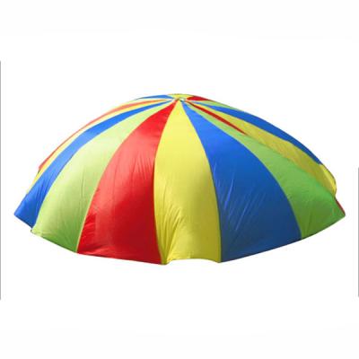 China Toy Kids Soft Toy 12 Feet Parachute Tent Rainbow Parachute With Handles for sale