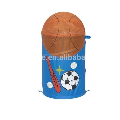 China Folding Fold To Pop Cloth Basketball Bin Basketball Laundry Basket for sale