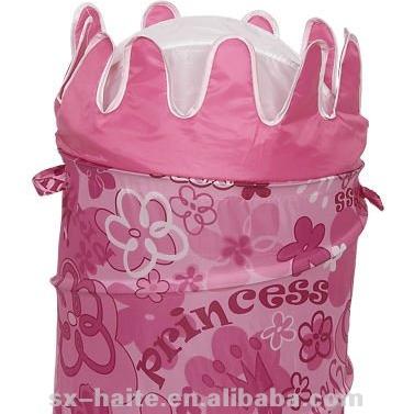 China Sustainable Princess Pop Up Storage hamperPink pretty foldable storage hamperPop up storage basket (eco-friendly, safe, pink) for sale