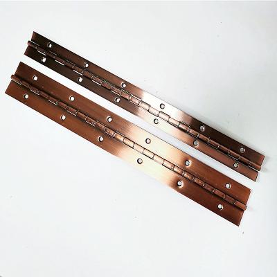 China Modern Antique Copper Material Steel Brassr Plated Long Door Piano Hinges for sale