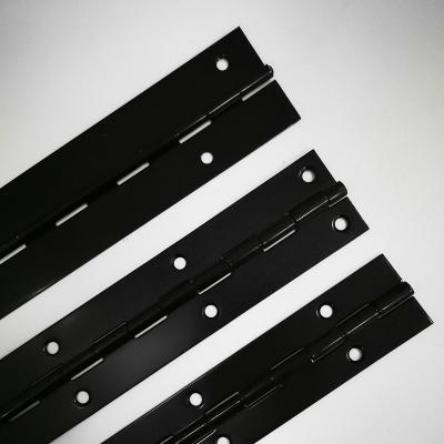 China Black Steel Iron Door Piano Hinges , Furniture Hardware Hinges Long for sale