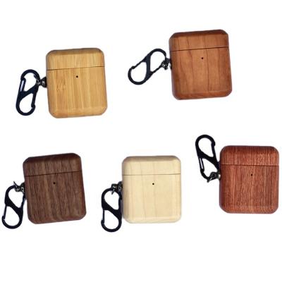 China For Earbuds Real Wood Hard Cover Case Recycled ECO Earphone Wooden Case Protective Wooden Case For Apple AirPods for sale