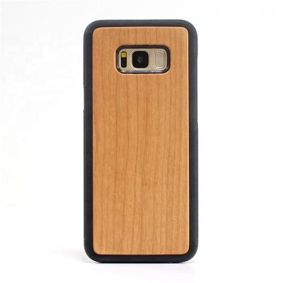 China Shockproof TPU+Wood/Bamboo Phone Case TPU Back Cover For Samsung S8 Plus for sale