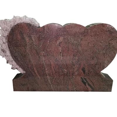 China Modern Heart Shape Design Tombstone Heart Shape Headstone For Graves Heart Monument for sale