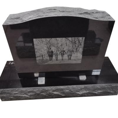 China Modern Hot Sale Black Monuments With Pattern Headstone For Monument Headstone Design. for sale