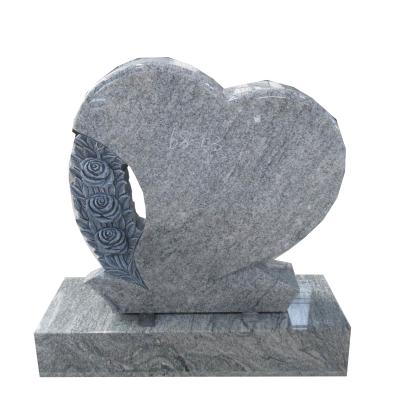 China Modern upright tombstone design with modern heart shape style monuments in memory of loved ones. for sale