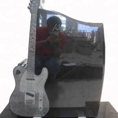 China Hot Selling American Xiamen Supplier Style Granite Guitar Headstones Monuments for sale