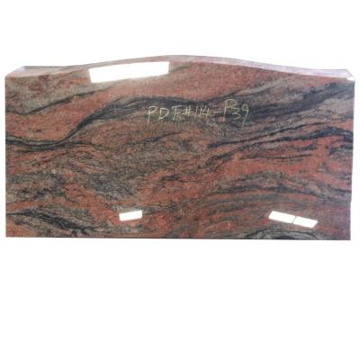 China High Quality American Style Granite Slope Design Multi Polished Red Headstone for sale