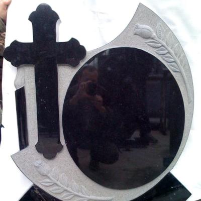 China American Style High Quality Black European Headstone Granite Cross Designs for sale