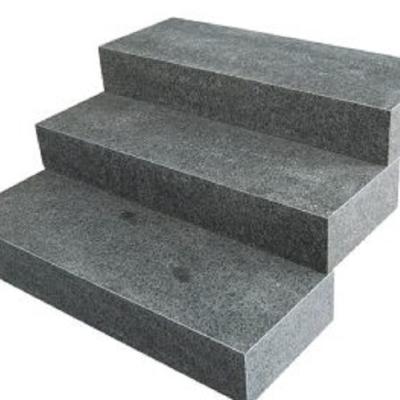 China China Black Modern Granite Tile Unpolished Flame For Old Granite Step Stone. for sale