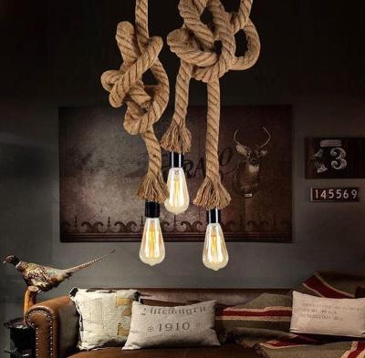 China Handmade Living Room Jute Rope Pendant Lamp Hanging Lamp for sale