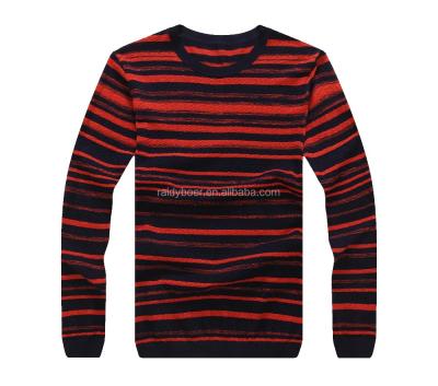 China Boer Raidy Men's Anti-pilling O Neck Fashion Stripe Cotton Knitwear / Sweater for sale