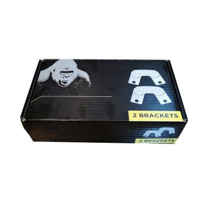 China Recycled Materials Matte Hard Corrugated Cardboard Paper Strong Black Tools Boxes Mailing Mailing Packaging Box for sale