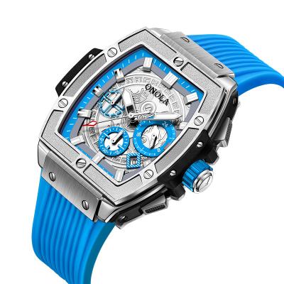 China New Luxury Auto Date ONOLA Casual Watch Sports Clock Fashion Quartz Military Watches For Men Chronograph Wristwatches for sale