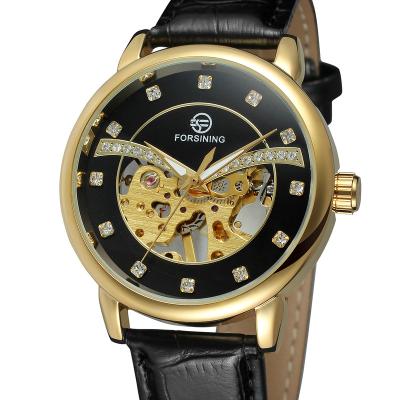 China Fashion Brand Watches Top Luxury Waterproof Automatic Watch Black Leather Mechanical Hand Watch Man for sale