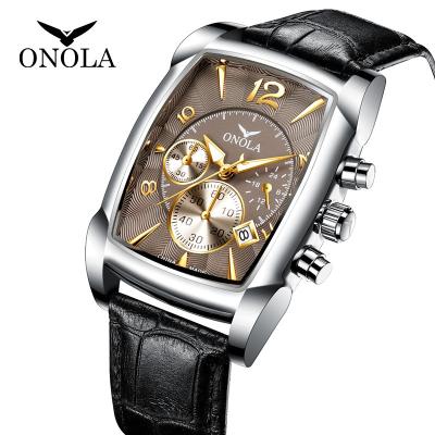 China Automatic Date ONOLA 6818 Men Fashion Wrist Watch Business Casual Dress Quartz Leather Custom Watches for sale