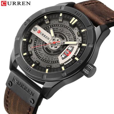 China Top Selling Military Watches Male Casual Sport Water Resistant Military Luxury Men Leather Waterproof Quartz Custom Watch for sale