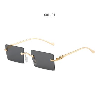 China Fashion Sunglasses 2022 Frameless Sun Glasses Shades Men Women Fashion Manufacturers Ladies Rectangle Rimless Wholesale Square Small for sale