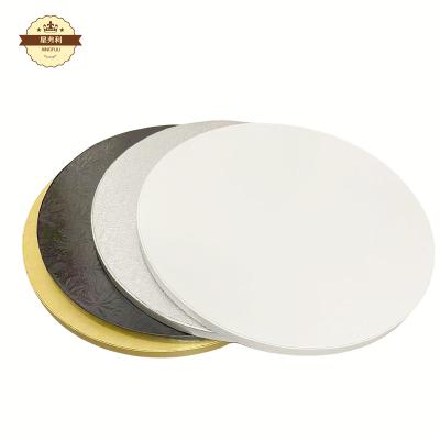 China 10 Inch Greaseproof White Square Wooden Base Rigid 12 Inch Gold Cake Board Sublimation Cake Topper. thick for sale