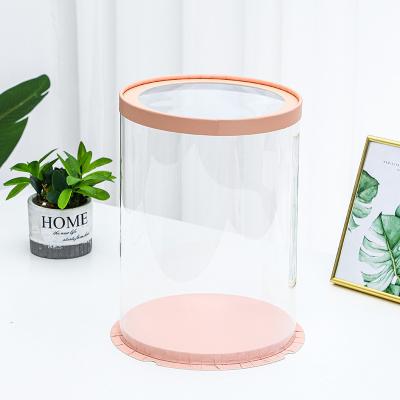 China Manufacturer Wholesale Disposable Round PET Clear Cake Boxes 6810 Inch Single, Double-Layer High Balloon Cake Packaging Box for sale