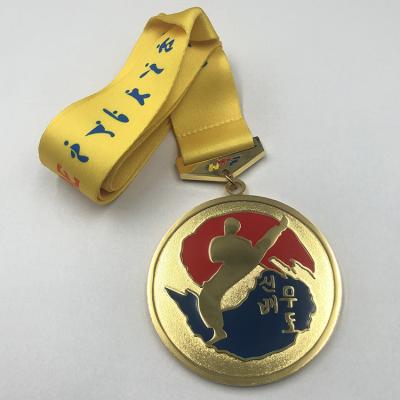 China Custom Zinc Alloy China Sports Marathon Gold Medals Metal Taekwondo Award Medal With Ribbon for sale