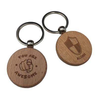 China Promotion/Sale Custom High Quality Round Logo Engraved Wood Keychain With Wooden Animal Keychains Gifts/Keychains for sale