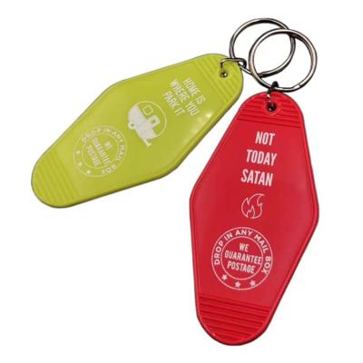 China Promotional Gifts / Custom Vintage Promotional Acrylic Hotel Key Chain White Key Chain For Room for sale