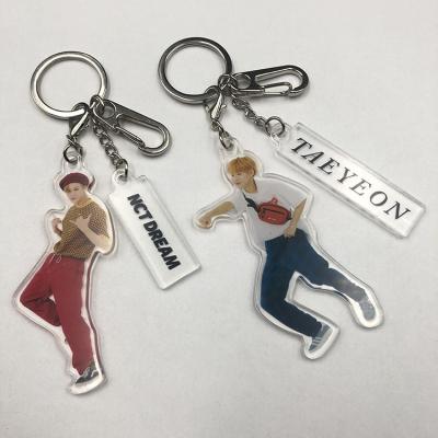 China Promotion Gifts Customized Kpop Accessories Cute Luxury Cute Acrylic Book Photo Insert Transparent Key Chain for sale