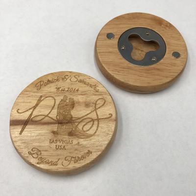 China Wholesale Viable Customized Personalize To Engrave Wooden Wedding Favor Bottle Opener Beer Opener For Gift for sale