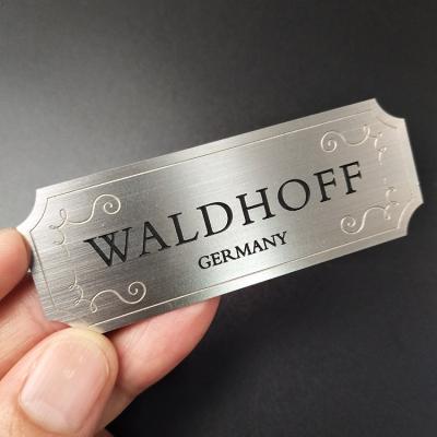 China Custom Brand Europe Metal Watches Logo Label Nameplate Make Your Own Lash Packaging With Logos for sale