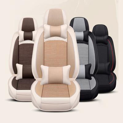 China Business / Luxury PU Leather Car Seat Cover 5 Seats Full Set Sweat Car Seat Cover for sale