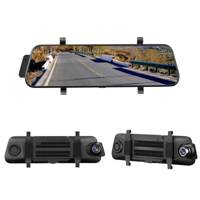 China New 10 inch car full-screen waterproof streaming high-definition rearview mirror front and rear dual-lens driving recorder for sale