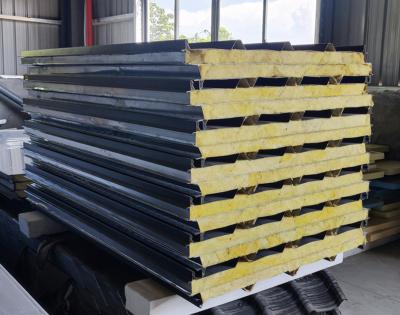 China Industrial Insulation Rock Wool Roof Sandwich Panels Price House Walls Panel Aislante Sandwich Peeled Sandwich Panels for sale