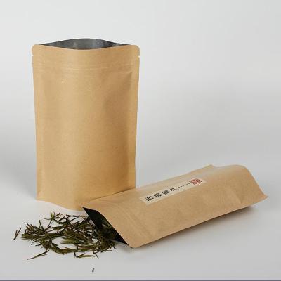 China Moisture Proof Brown Kraft Paper Zip Lock Bags For Custom Food Packaging for sale