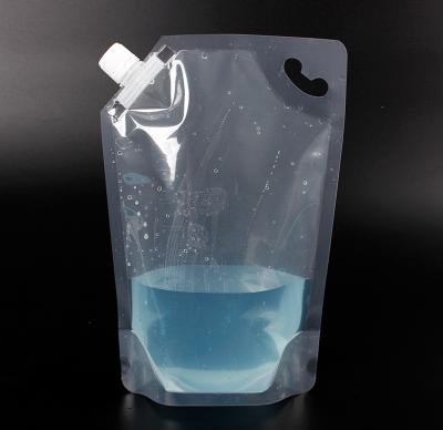 China Stand Liquid Doypack Pouch Spout Packaging Bag Clear for sale