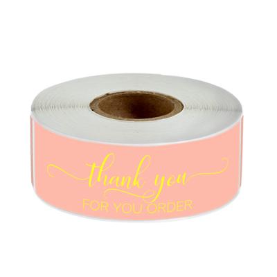 China Scratch Waterproof Thank You Sticker Self Adhesive Vinyl Thank You Stickers Labels On A Roll for sale