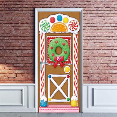 China Custom Christmas Decorative Decor Door Sticker Christmas Wall Sticker Wall Decor Stickers for sale